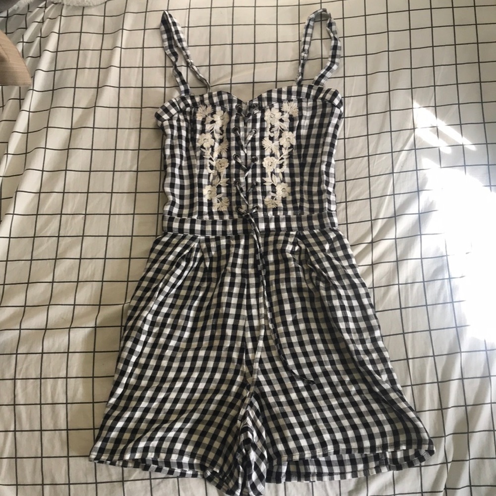 Hollister Checkered Romper